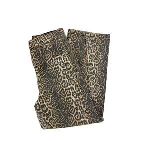 Cheetah print wide leg jeans - size small